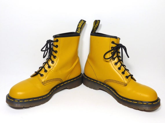 yellow dr martens boots