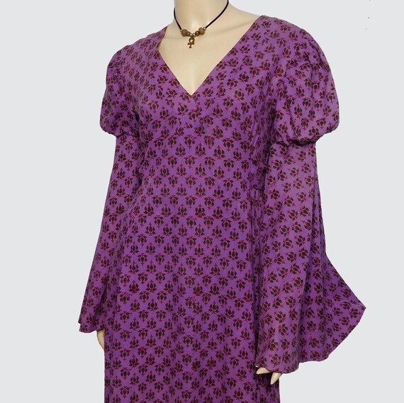 Rare 70s India Block Print Angel Sleeves India She
