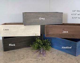 Hand Painted Farmhouse Wooden Planter Box, Distressed Table Decor