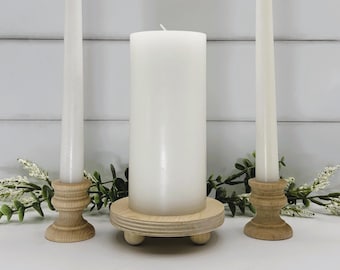 Unity Candle Holders, Unfinished Undecorated 3 Piece Natural Wood Unity Candle Holders, Wedding DIY Wood, Paint or Stain to match your Event