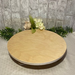 Unfinished Wood Cake Stand 12 30.5cm Paint it yourself to match your event DIY Undecorated Wood Cake Stand, Elegant Turned Legs, Wedding image 3