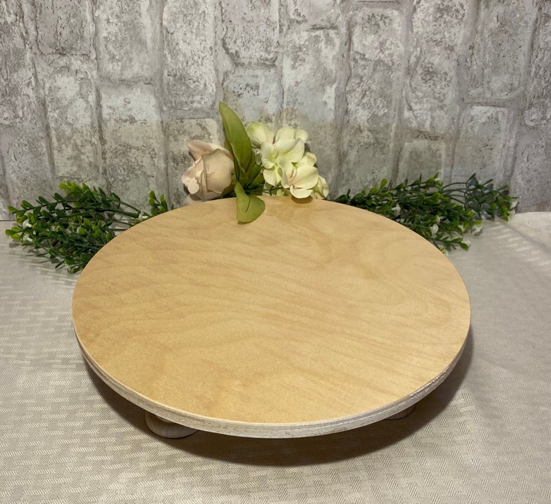 Unfinished Wood Cake Stand 12 30.5cm Paint it yourself to match your event DIY Undecorated Wood Cake Stand, Elegant Turned Legs, Wedding image 3