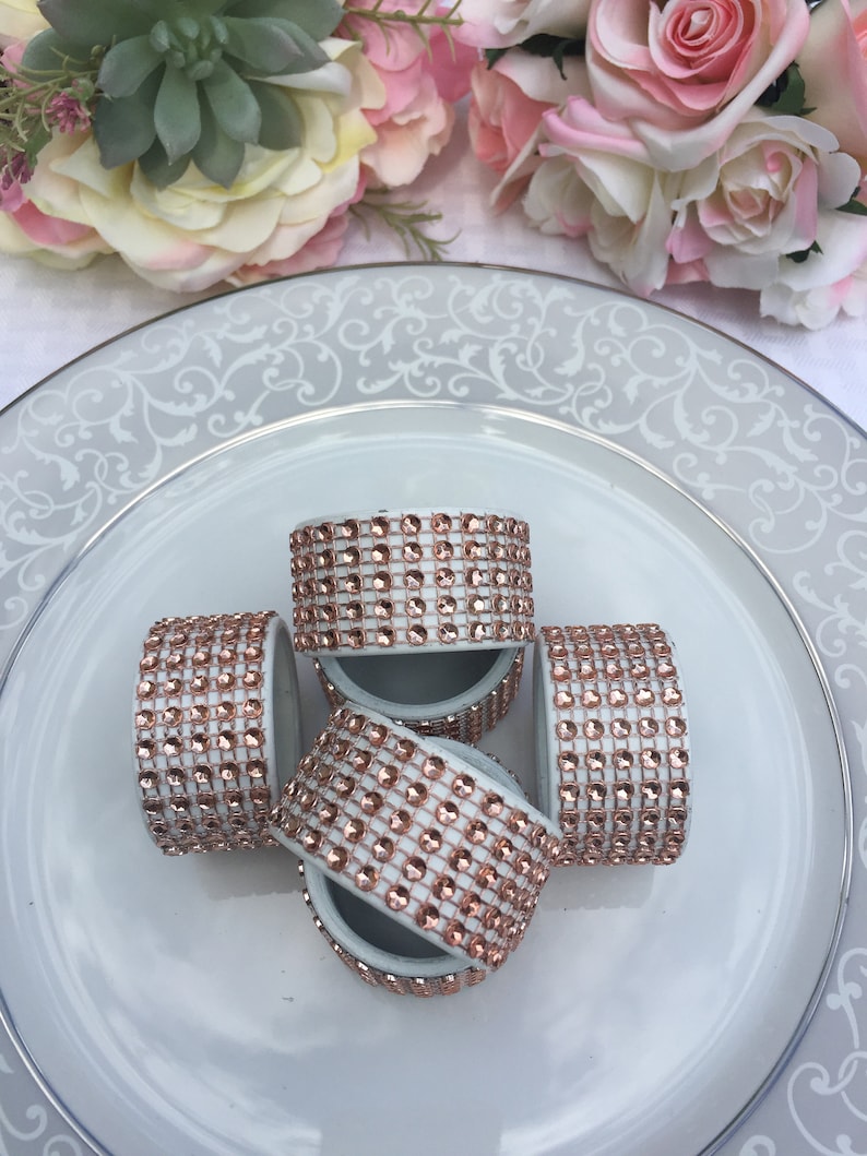 8 Solid Napkin Rings, Gold Napkin Rings, Bling Napkin Rings, Silver Napkin Rings, Silver Wedding Napkin Rings, Red Napkin Rings, 14 colors image 7