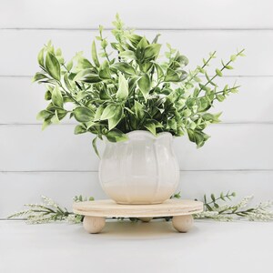8&quot; Unfinished Wood Cake Stand, Smash Cake Stand, Farmhouse Pedestal, Natural Wood Riser, Elegant Ball Legs, DIY Paint to match your Theme