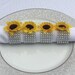 8 Sunflower Napkin Rings With Silver Sparkly Rhinestone Mesh, Wedding ...