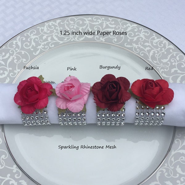 Rose Napkin Rings Etsy