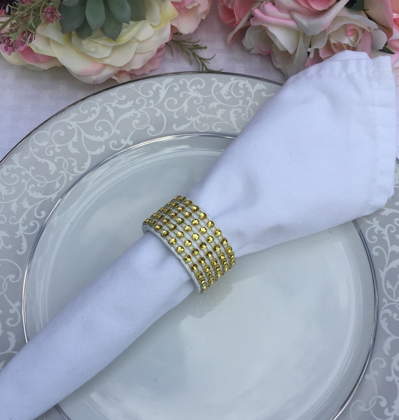 8 Solid Napkin Rings, Gold Napkin Rings, Bling Napkin Rings, Silver Napkin Rings, Silver Wedding Napkin Rings, Red Napkin Rings, 14 colors image 4