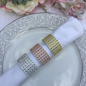 8 Solid Napkin Rings, Gold Napkin Rings, Bling Napkin Rings, Silver Napkin Rings, Silver Wedding Napkin Rings, Red Napkin Rings, 14 colors image 6