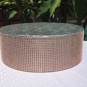 Wedding Cake Stand 22 x 4 55cm x 10cm Silver Bling Round Cake Display Riser Decor Silver Gold Rhinestone Mesh Centerpiece Styrofoam image 3