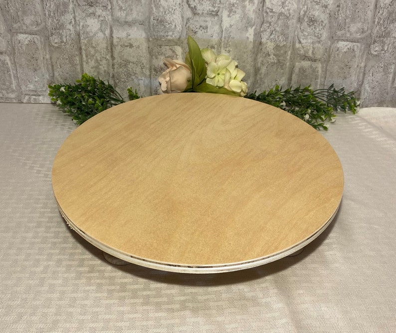 14 35.5cm Unfinished Wood Cake Stand, Paint it yourself to match your event DIY Undecorated Wood Cake Stand, Elegant Turned Legs, Wedding image 3