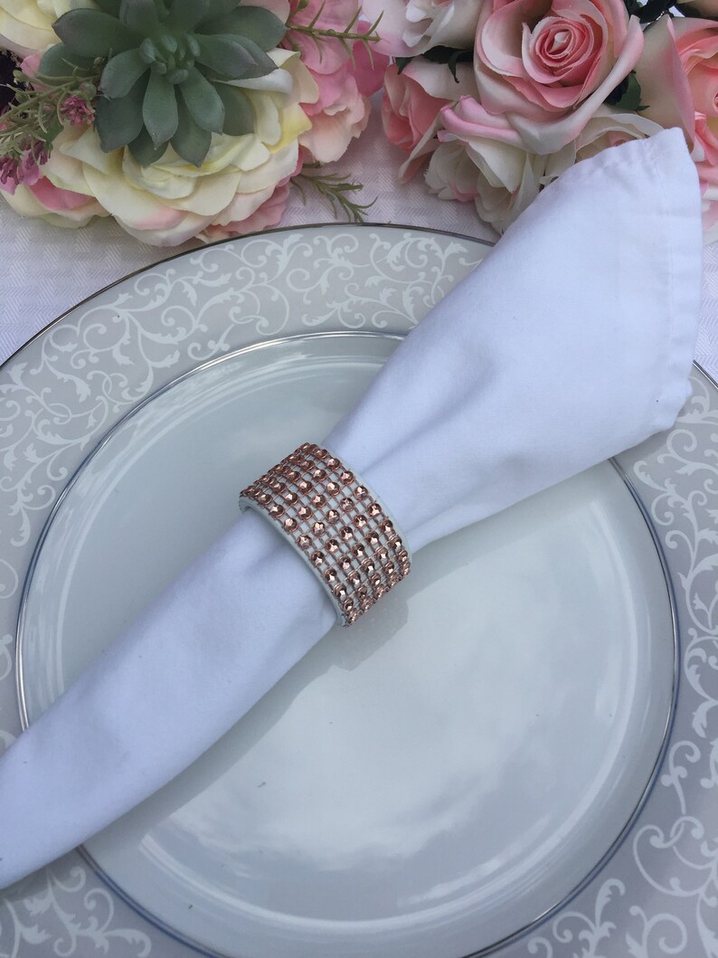 8 Solid Napkin Rings, Gold Napkin Rings, Bling Napkin Rings, Silver Napkin Rings, Silver Wedding Napkin Rings, Red Napkin Rings, 14 colors image 5