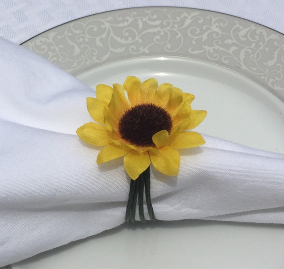 Sunflower napkin store rings bulk