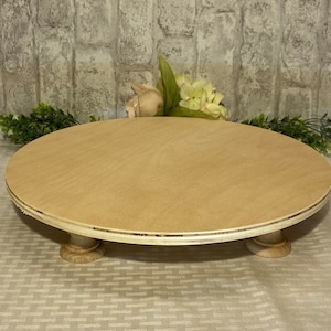 14 35.5cm Unfinished Wood Cake Stand, Paint it yourself to match your event DIY Undecorated Wood Cake Stand, Elegant Turned Legs, Wedding image 2