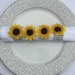 8 Sunflower Napkin Rings With Silver Sparkly Rhinestone Mesh, Wedding ...