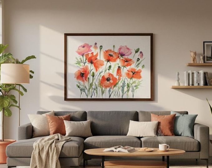 Featured listing image: Poppy Garden Framed Canvas