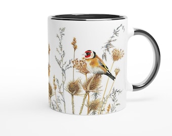 European Goldfinch in the Wild  11oz Ceramic Mug with Black Colour Inside