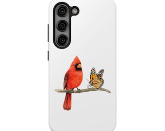 Samsung Galaxy Case | Red Cardinal and Monarch Butterfly