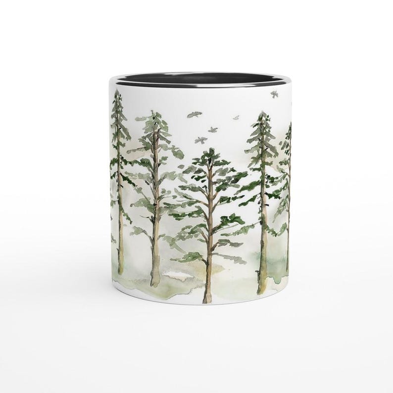 Woodland Trees 11oz Keramisk Mugg med Färg Inuti bild 2