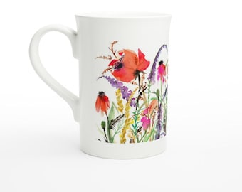 Meadow Flowers 10oz Porcelain Slim Mug