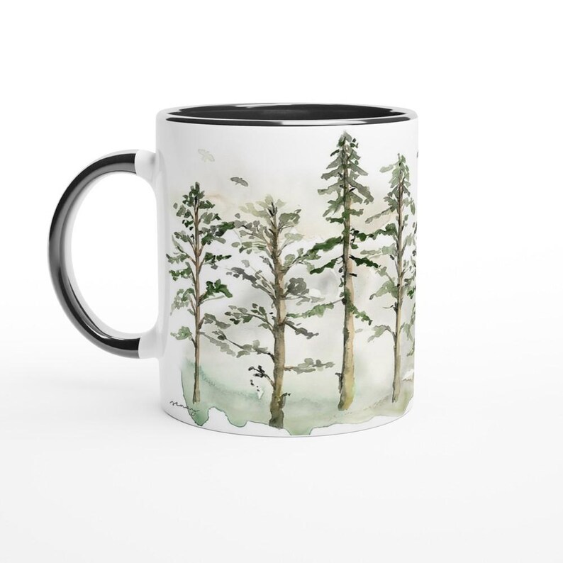 Woodland Trees 11oz Keramisk Mugg med Färg Inuti bild 1