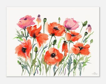 Red Poppy Flowers Museum-Quality Art Print