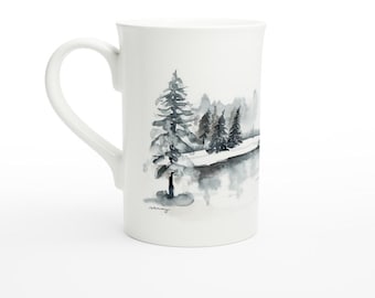 Winter Scene 10oz Porcelain Slim Mug