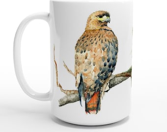 Red-tailed Hawk Mug, 15oz Ceramic Coffee Mug