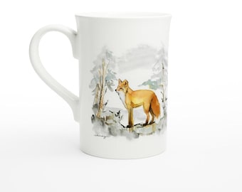 Red Fox 10oz Porcelain Slim Mug
