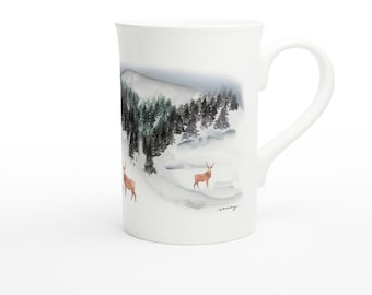 My Mountain White 10oz Porcelain Slim Mug