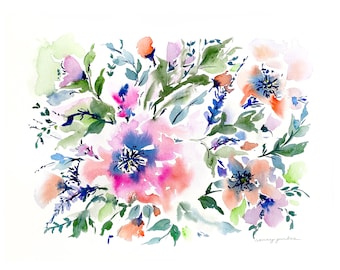 July - Original watercolour painting by Senay