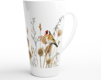 European Goldfinch in the Wild 17oz Ceramic Latte Mug
