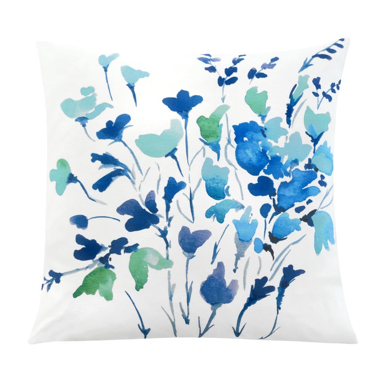 Clearance Sale Watercolor Floral Toss Pillow Cover Summer Etsy
