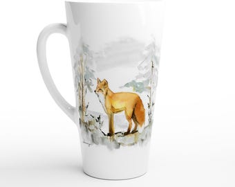 Red Fox 17oz Ceramic Latte Mug