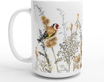 European Goldfinch in the Wild 15oz Ceramic Mug