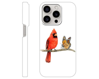 Red Cardinal Bird and Monarch Butterfly Slim Case