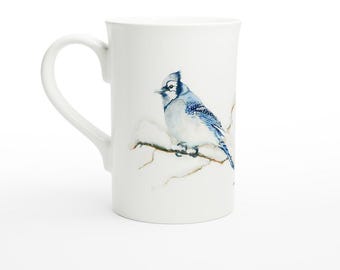 Blue Jay 10oz Porcelain Slim Mug