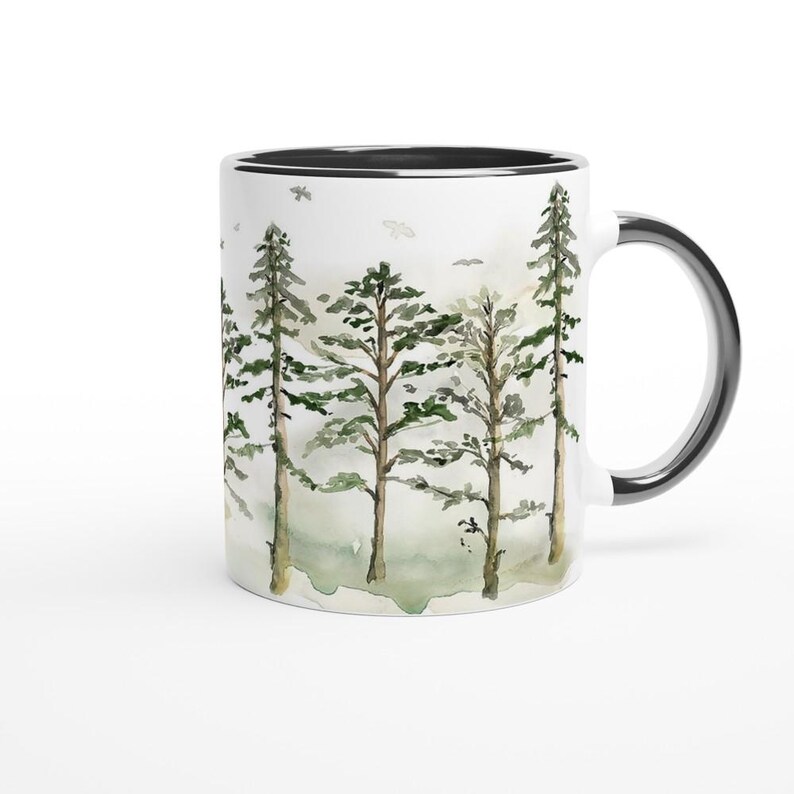 Woodland Trees 11oz Keramisk Mugg med Färg Inuti bild 3