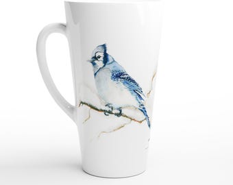 Blue Jay 17oz Ceramic Latte Mug