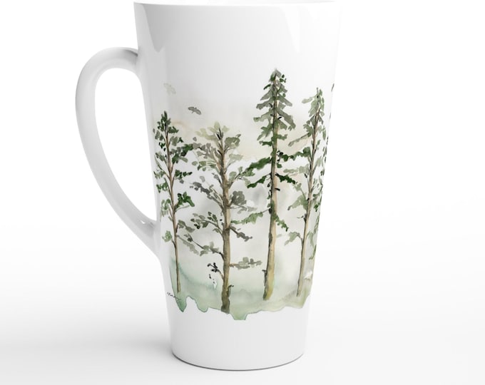 Featured listing image: Woodland Trees 17oz Ceramic Latte Mug