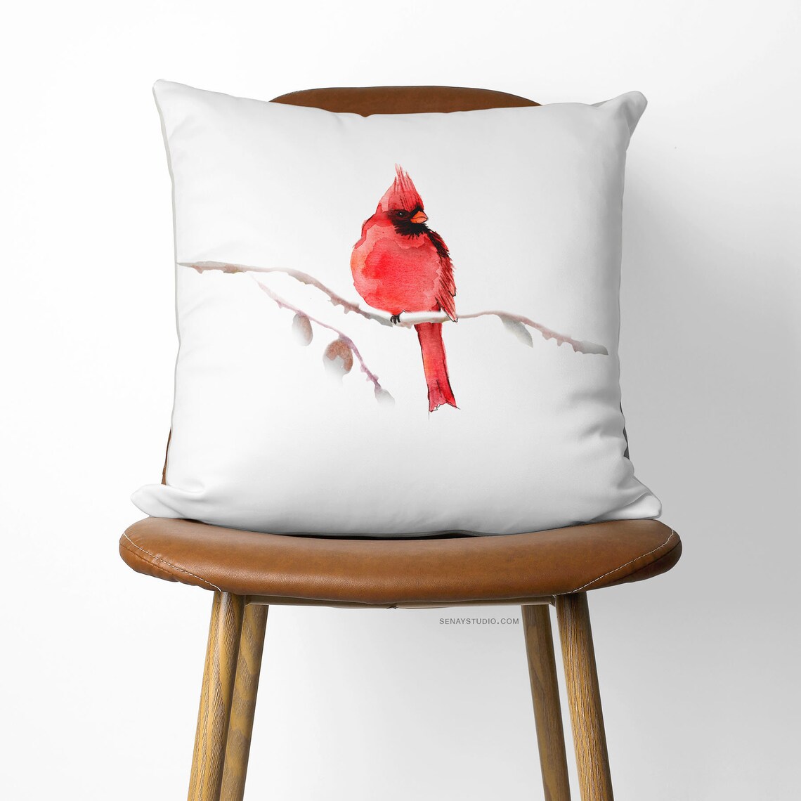 Red Cardinal Bird Toss Pillow Cover throw pillow cover Etsy