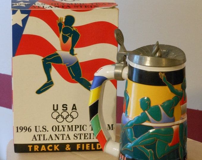 Atlanta U.S. Olympic Team Centennial 1996 Track & Field Anheuser-Busch Ceramic Stein