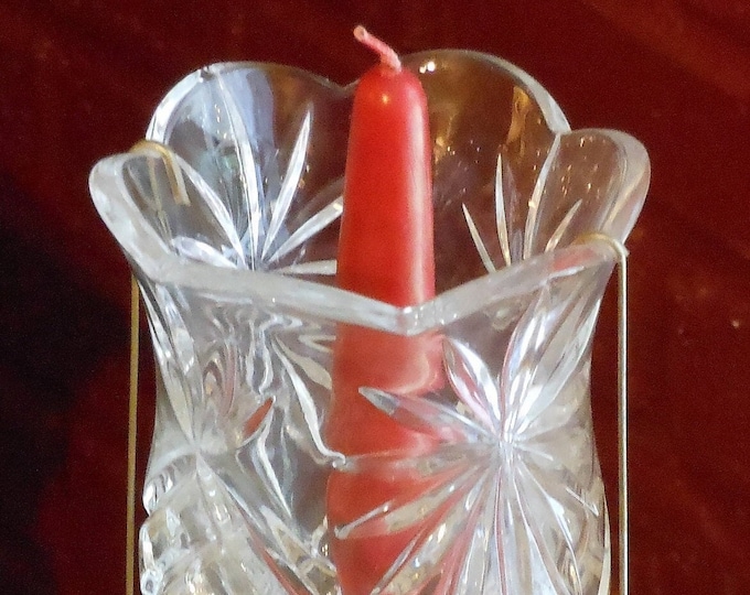 Crystal Candle Holder with Metal Base