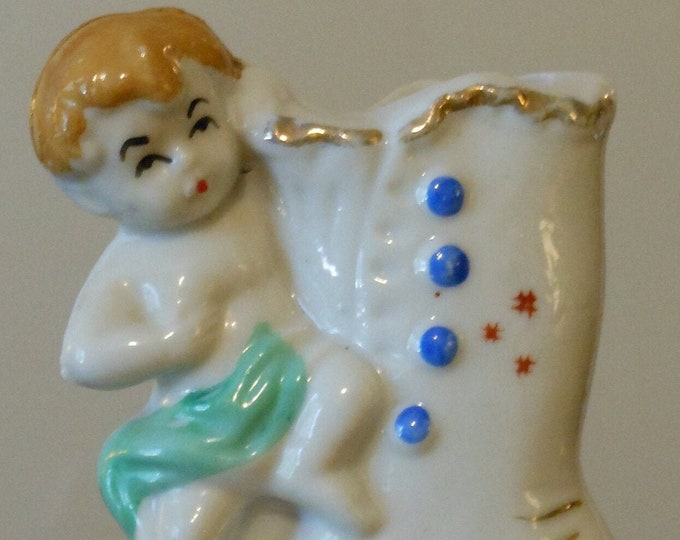 Vintage Japanese Cherub & Boot Toothpick Holder