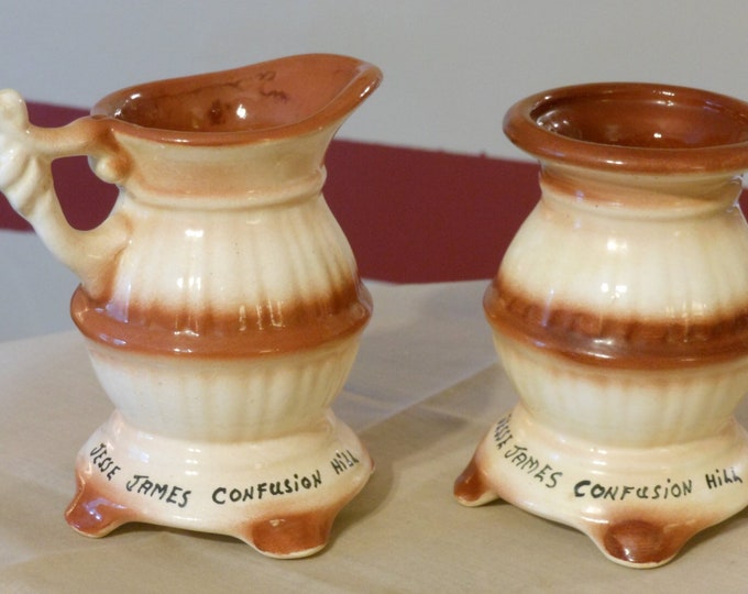 Jesse James Confusion Hill Vintage Creamer & Sugar Bowl