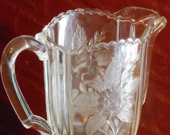 Etched Glass Vintage 3-Cup Pitcher