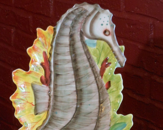 Hand-Painted Seahorse Platter Cypress Home, Kate McRostie Designer