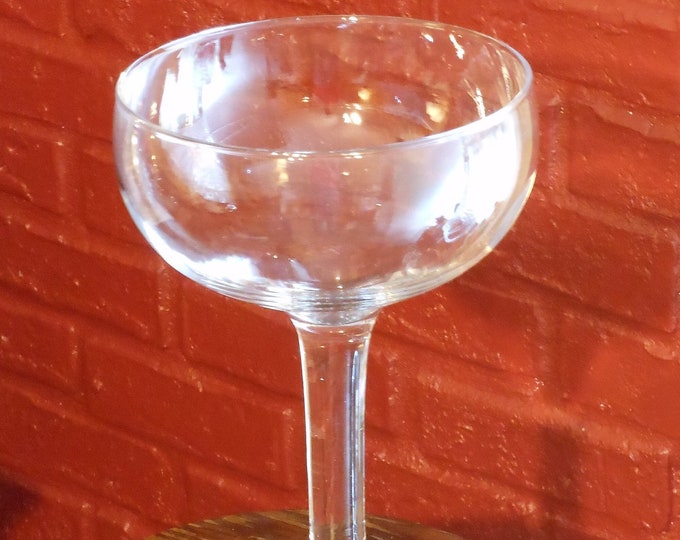 Tall, Large Clear Hand Blown Glass Compote