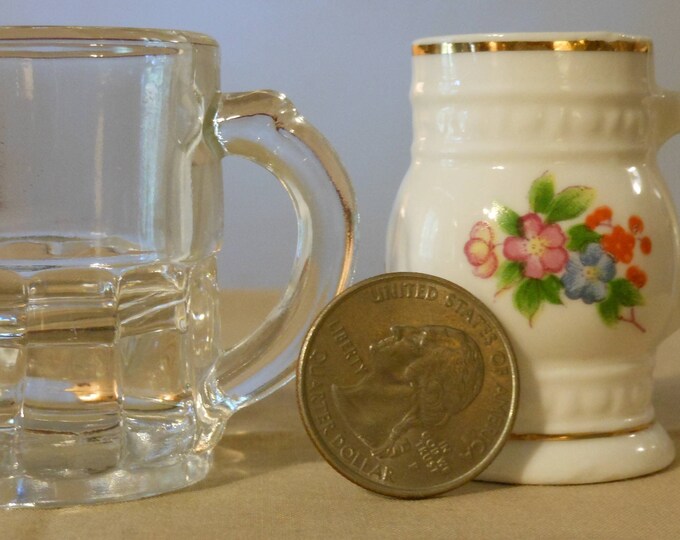 Miniature Glass and Porcelain Mugs