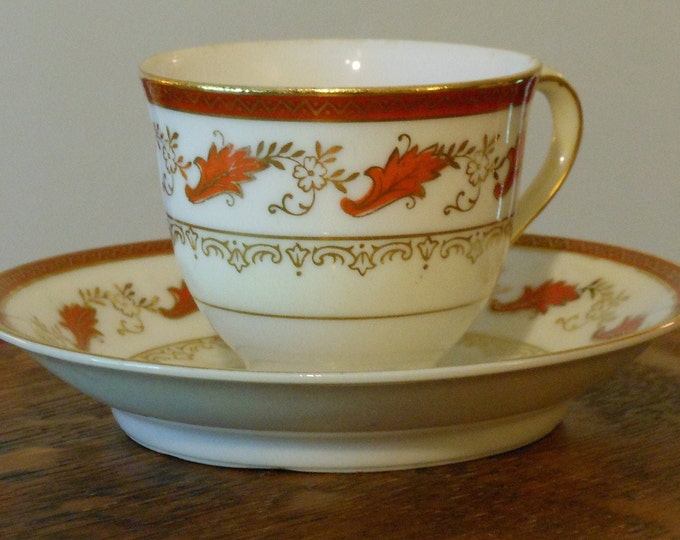 Cherry China Occupied Japan Demitasse Cup & Saucer