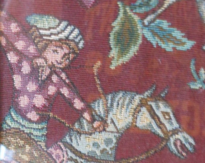 Stitched Fabric Medieval Hunting Scene